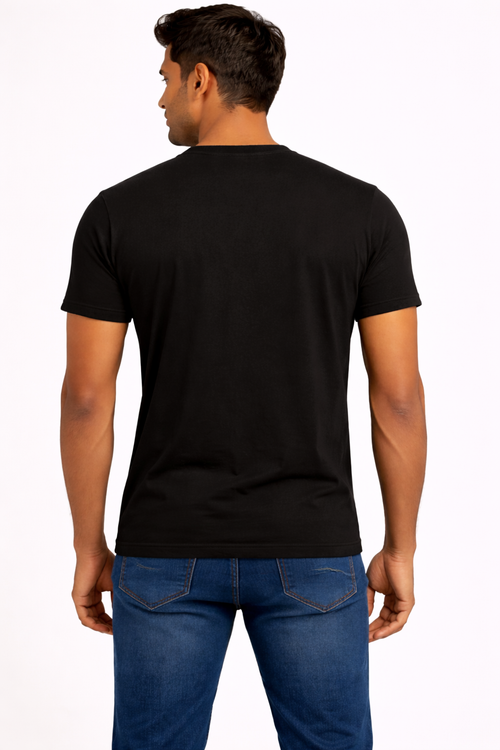 Men's Black Vintage Graphic T-Shirt – Original Denim Goods Printed Casual Crew Neck Tee